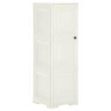 Dulap din plastic, 40x43x125 cm, vanilla ice, design de lemn