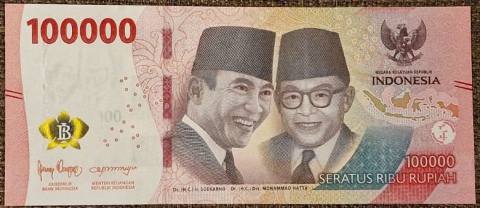 100000 rupiah 2022, Indonezia