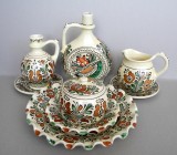 Set 8 vase ceramica originala Corund pictate manual, arta populara traditionala