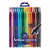 Liner Artline Supreme, Varf Fetru 0.6mm, 30 Culori/set