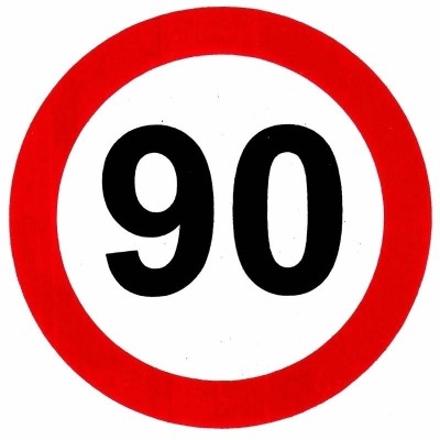 Sticker limita viteza 90 km/h foto