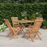 vidaXL Set masă pentru grădină, lemn masiv de tec, 5 piese 3155034