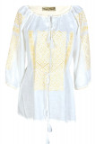 Bluza tip ie dama B23C, alb/auriu Bluza tip ie dama B23C, alb/auriu, marimea XL