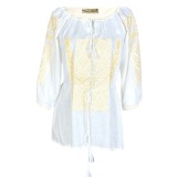 Bluza tip ie dama B23C, alb/auriu Bluza tip ie dama B23C, alb/auriu, marimea M