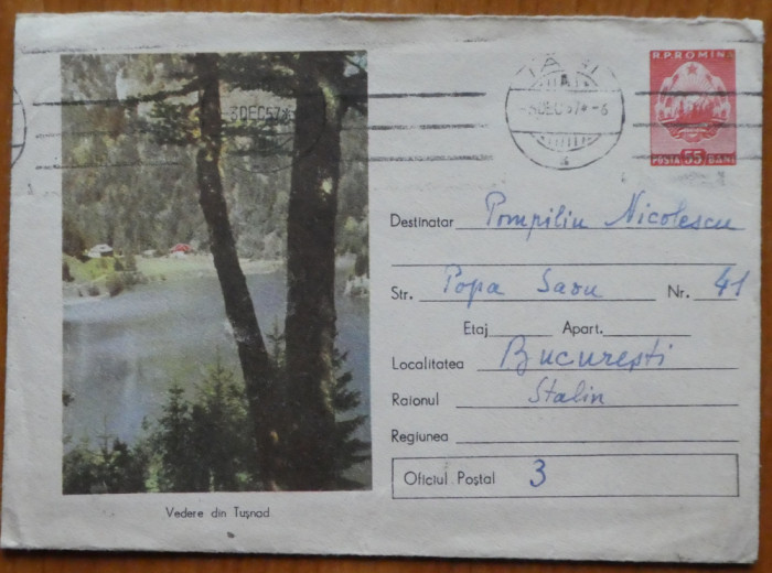 Scrisoare Otilia Cazimir catre Pompiliu Nicolescu, cu plic, 4 pagini, 1957