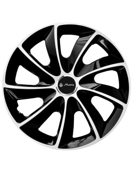 Set 4 Capace Roti pentru Matiz, model Stig Extra Black &amp; White, R16