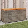 Ladă Depozitare Grădină vidaXL 110cm, Lemn Acacia, Poliratan Gri, Rezistentă Apă, Multifuncțională