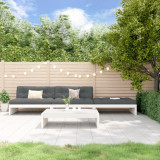 VidaXL Set mobilier de grădină cu perne, 4 piese, alb, lemn masiv