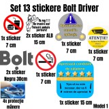 Cumpara ieftin Set 13 Stickere BOLT Driver , Protectie Manere Stickere Informative Ride Sharing