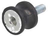Atenuator vibrații M6 20mm guma 15mm lungime 6mm 191N