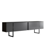 Cumpara ieftin Comoda TV Adana Luxe Chic, Alb, Negru, Nuc, Antracit, 180x50x30 cm, MDF/PAL