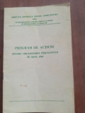Program de actiuni pentru organizarea pasunatului in anul 1989