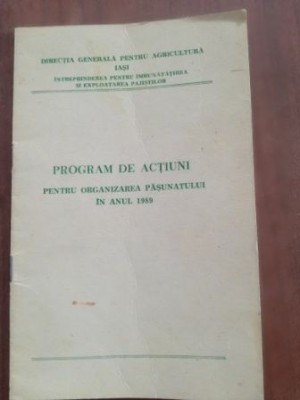 Program de actiuni pentru organizarea pasunatului in anul 1989 foto