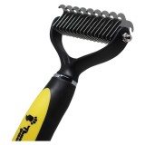 Cumpara ieftin Perie ergonomica pentru caini sau pisici Thunderpaws, plastic, metal, multicolor