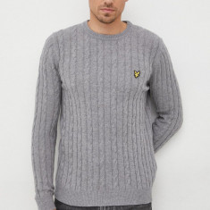 Lyle & Scott pulover din amestec de lana barbati, culoarea gri, light