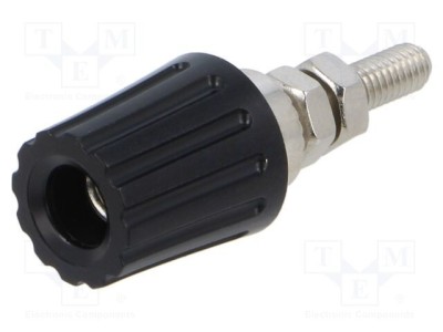 Conector banană 4mm negru nichelat 35A 30VAC 60VDC Hirschmann T&amp;amp;M foto
