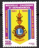 NOUA CALEDONIE 1986, Aniversari, 25 de ani - Lions, serie neuzată, MNH