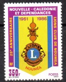 NOUA CALEDONIE 1986, Aniversari, 25 de ani - Lions, serie neuzată, MNH, Nestampilat