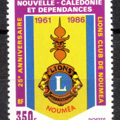 NOUA CALEDONIE 1986, Aniversari, 25 de ani - Lions, serie neuzată, MNH