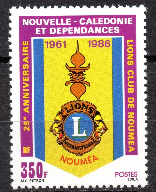 NOUA CALEDONIE 1986, Aniversari, 25 de ani - Lions, serie neuzată, MNH