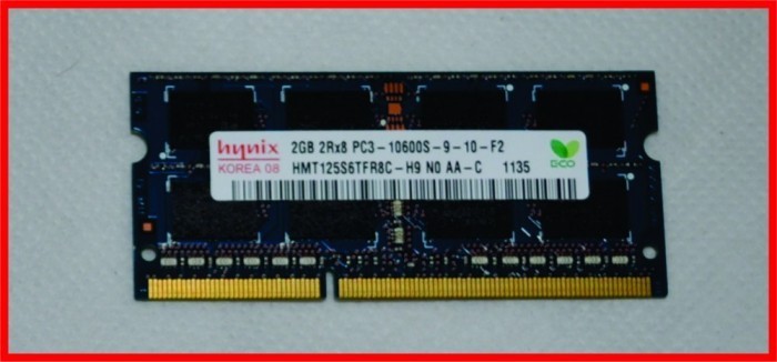 Memorie laptop 2GB DDR3 Sodimm 1333 Mhz PC3 10600