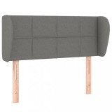 Cumpara ieftin Tablie de pat cu aripioare gri inchis 103x23x78/88 cm textil