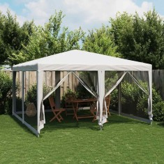 vidaXL Cort de petrecere cu 4 pereți din plasă, alb, 4x4 m, HDPE 4010061
