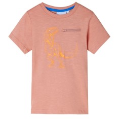 Tricou copii cu m&acirc;neci scurte portocaliu deschis 104