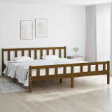 Cadru de pat, maro miere, 200x200 cm, lemn masiv, vidaXL