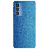 Husa compatibila cu Motorola Moto G71 5G model Blue Leaves pattern, Silicon, TPU, Viceversa, Transparent, Carcasa