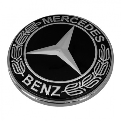 Emblema Capota Am Mercedes-Benz 57MM Negru EM-BENZ-02 foto