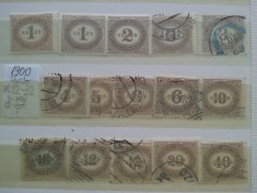 1900- Austria-Porto-Mi22-32-15 val.-3 MH-12st.