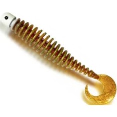 Soft Bait Black Cat Curly Worm Grub, Motor Oil, 17cm, 1buc/pac foto