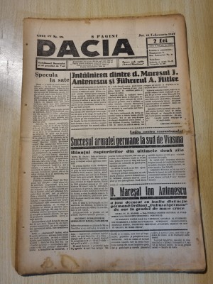 Dacia 19 februarie 1942-maresalul antonescu decorat la intalnirea cu hitler foto