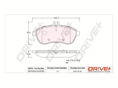 Dr!ve+ DP1010.10.0759 set placute frana,frana disc foto