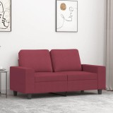 Gossi canapea cu 2 locuri, rosu vin, 120 cm, material textil