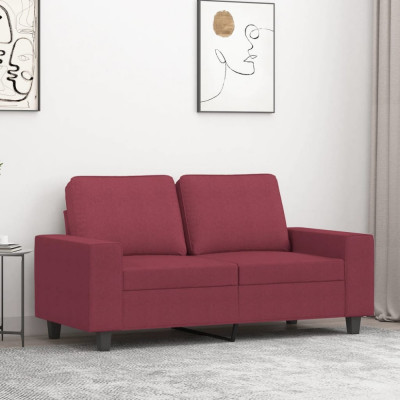 vidaXL Canapea cu 2 locuri, roșu vin, 120 cm, material textil 359389 foto