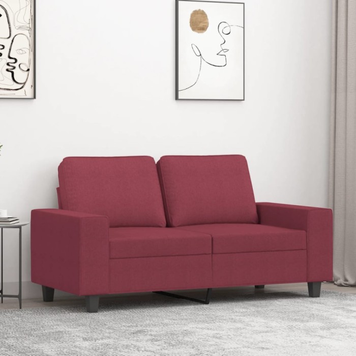 vidaXL Canapea cu 2 locuri, roșu vin, 120 cm, material textil 359389