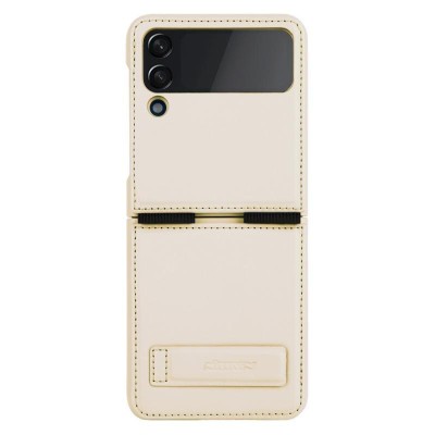 Husa Nillkin Qin Leather compatibila cu Samsung Galaxy Z Flip 4 5G Gold foto