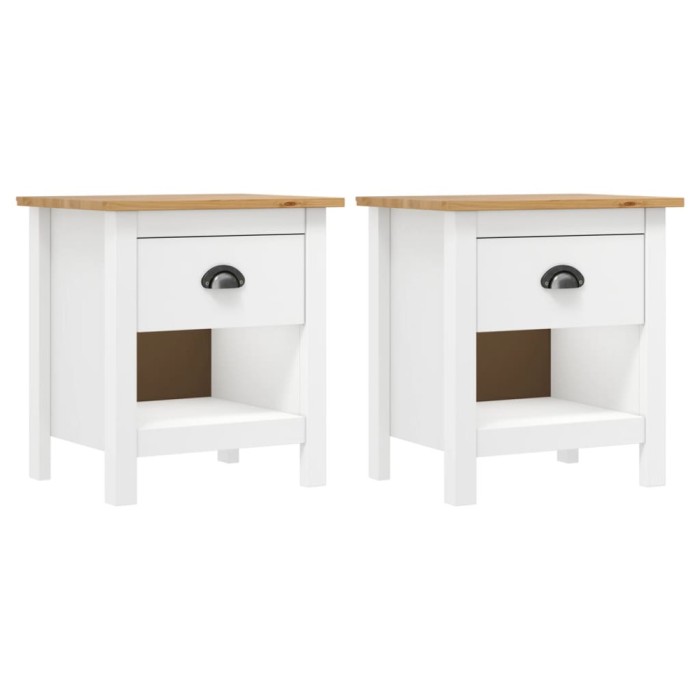 vidaXL Noptiere Hill Range, 2 buc., 46x35x49,5 cm, lemn masiv de pin