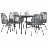 Gossi set de sufragerie de gradina 5 piese sticla poliratan gri