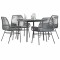 Gossi set de sufragerie de gradina 5 piese sticla poliratan gri