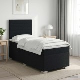 Cumpara ieftin Pat boxspring cu saltea Negru 90 x 190 cm Tesatura