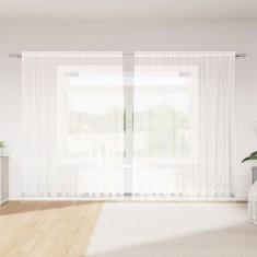 vidaXL Perdele cu perdele Alb 300 x 220 cm Poliester