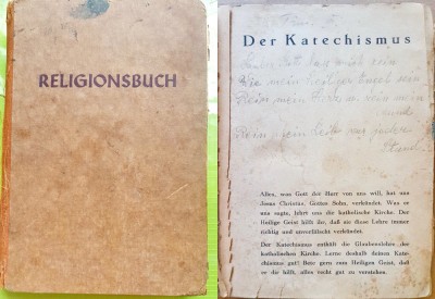 F510-Catehismul catholic carte veche dupa 1900 in germana. foto