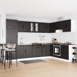 Dulap de bucătărie 2 pcs Negru 80 x 46 x 81.5 cm Lemn compozit