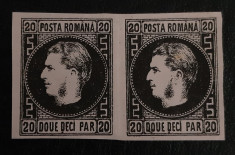 ROMANIA 1867 CAROL I , 20par. PERECHE ORIZONTALA. LP 20c. VEZI FOTO!!! foto