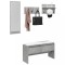 Gossi set de mobilier pentru hol, 4 piese, gri beton, lemn prelucrat