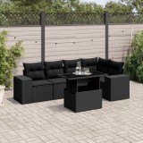 Cumpara ieftin Gossi set mobilier de gradina cu perne, 6 piese, negru, poliratan