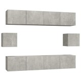 Cumpara ieftin Set dulap TV, 6 piese, gri beton, lemn prelucrat
